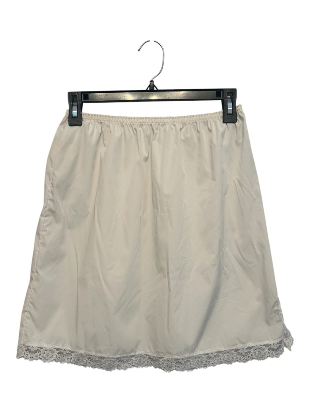 True Vintage 70’s Ohrbach’s White Lace Trim Short Half Slip Size Large